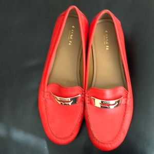 Coach Red Leather Loafers